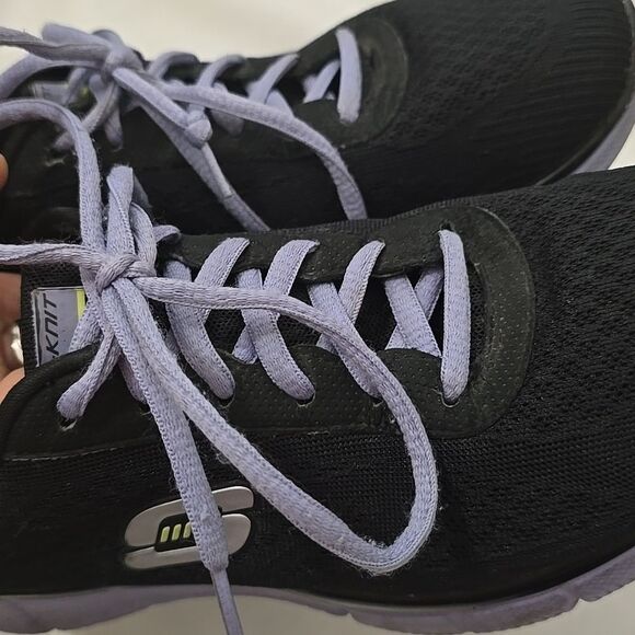 Skechers Women Washable Sneakers Air Cooled Memory Foam Lite-Foam Black/purple 8 - Picture 3 of 8